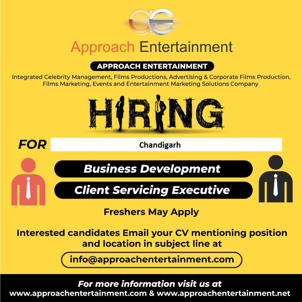 Approach Entertainment Looking for Female PR / Business Development Executives in Chandigarh
