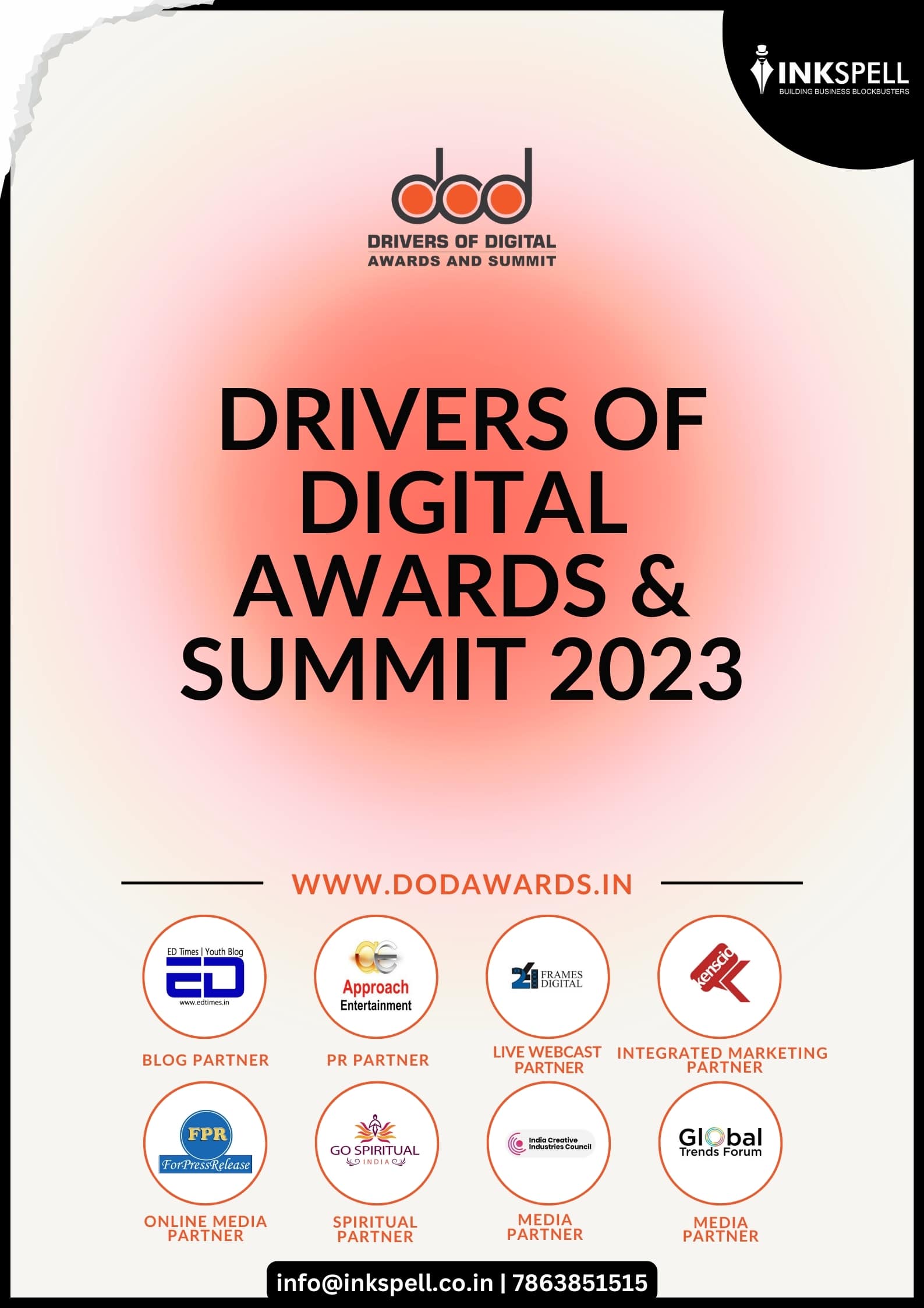 Inkspell Media Announces Drivers of Digital Awards & Summit 2023, Set to Ignite Innovation in New Delhi