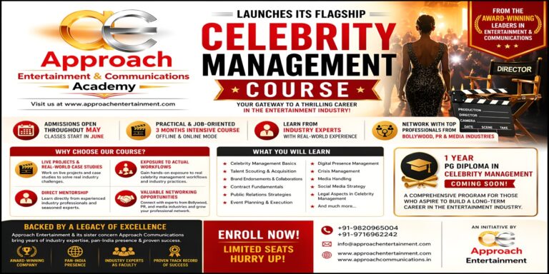 Approach Entertainment & Communications Academy Launches Its Flagship Celebrity Management Course