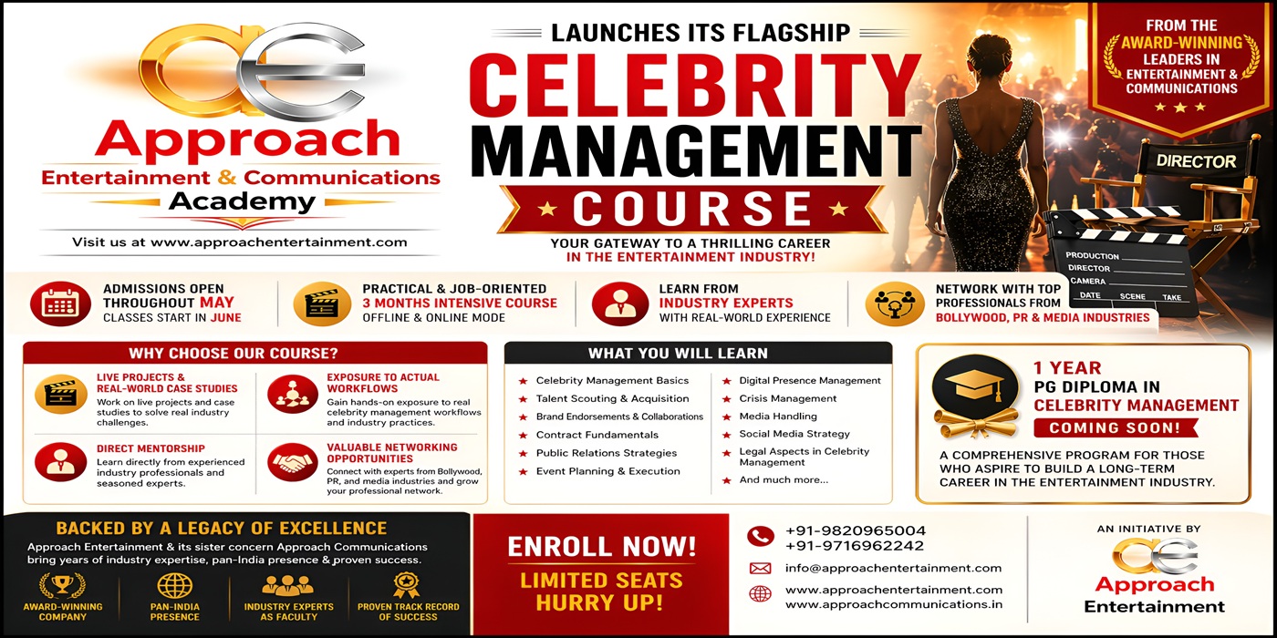 Approach Entertainment & Communications Academy Launches Its Flagship Celebrity Management Course